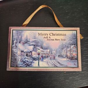 Thomas Kinkade 1997 Village Christmas Vintage Holiday Ornament Collector Card‎